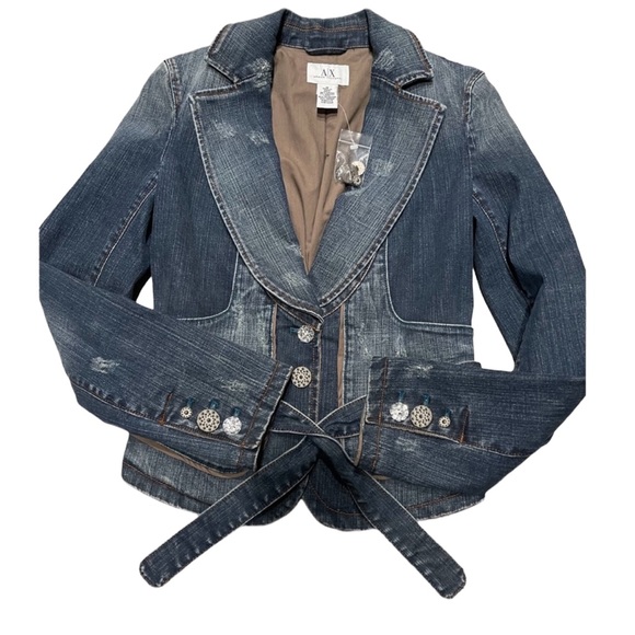 Armani Exchange Jackets & Blazers - ARMANI EXCHANGE. Denim Jacket. Size Small. BL/RD 5